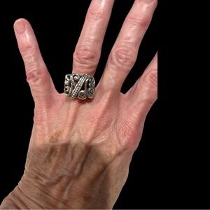 925 Silver Ring, TW 8.8grams, Size 5.5